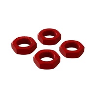 Arrma Aluminum Wheel Nut, 17mm Red (4), AR310906
