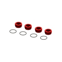 Arrma Aluminum Front Hub Nut Red (4) inc O-Rings, AR320467