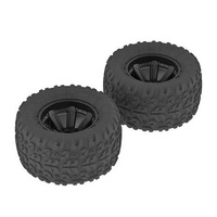 Arrma Copperhead MT Tire/Wheel Glued Black (2), AR550014