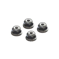 Arrma Flanged Nyloc Locknut 4mm Silver (4), AR708008