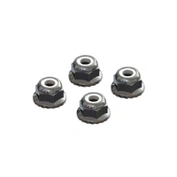Arrma Flanged Nyloc Locknut, 4mm, Silver, 4 Pieces, AR708008