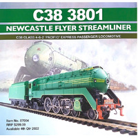 Australian Model Railway HO C38 Class 4-6-2 'Pacific' Express Passenger Locomotive 'The Newcastle Flyer' #3801 Locomotive