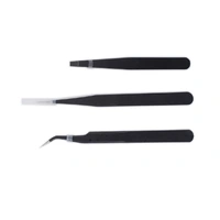 Artesania Stainless Steel Tweezer Set (Straight Curved & Flat)