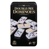 Classic Double 6 Coloured Dominoes in Tin