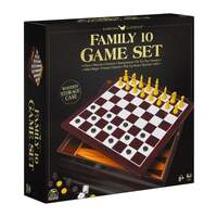 Classic Wooden 10 Game Set in Cabinet
