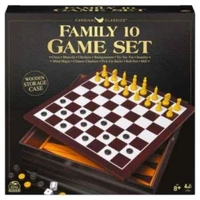 Classic Wooden 10 Game Set in Cabinet