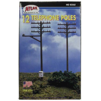Atlas HO Telegraph Poles 12pkt ATL0775