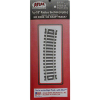 Atlas HO Set Track 1/2 18in Radius 4 Pces ATL0834