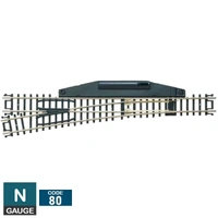 Atlas N Gauge Code 80 Track Manual Left Hand #6 Turnout