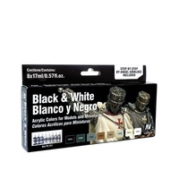 Vallejo Model Colour Black & White Set Box Acrylic Paint Set