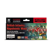 Vallejo Model Colour Wargames British Infantry Napoleonic Wars 8 Colour Acrylic Paint Set