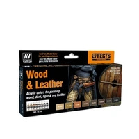 Vallejo Model Colour Wood & Leather Acrylic Paint Set