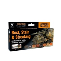 Vallejo Model Colour Rust, Stain & Streaking Acrylic Paint Set