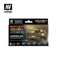 Vallejo Model Colour WWII American Armour & Infantry Acrylic 6 Colour Paint Set