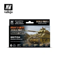 Vallejo Model Colour WWII British Armour & Infantry Acrylic 6 Colour Paint Set