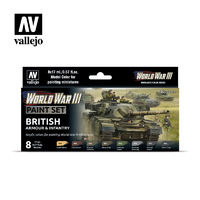 Vallejo Model Colour WWIII British Armour & Infantry Acrylic 8 Colour Paint Set
