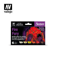 Vallejo 70243 Model Color Fire Fury Acrylic 6 Colour Paint Set