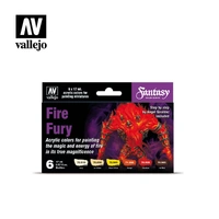 Vallejo Model Color Fire Fury Acrylic 6 Colour Paint Set