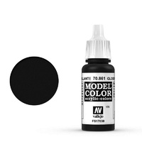Vallejo 70861 Model Colour #170 Glossy Black 17 ml Acrylic Paint