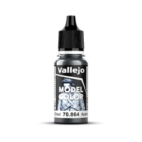 Vallejo Model Colour #197 - Natural Steel - 18 ml Metallic Acrylic Paint