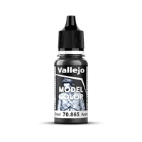 Vallejo Model Colour #196 - Oily Steel - 18 ml Metallic Acrylic Paint