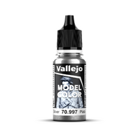 Vallejo Model Colour #195 - Silver - 18 ml Metallic Acrylic Paint