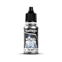 Vallejo Model Colour #195 - Silver - 18 ml Metallic Acrylic Paint