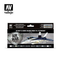Vallejo 71155 Model Air US NAVY & UMSC Colors from 70's to present Colour Acrylic Paint Set