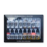 Vallejo Model Air Metallic Effects 16 Colour Acrylic Airbrush Paint Set