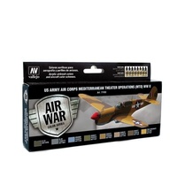 Vallejo Model Air US Army Air Corps Mediterranean Theater Op (MTO) WWII Acrylic Paint Set