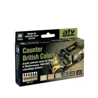 Vallejo Model Air British Caunter 6 Colour Acrylic Paint Set