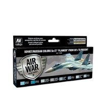 Vallejo Model Air Soviet / Russian Su-27 "Flanker" from 80's to present (8) Acrylic Paint Set