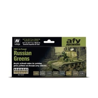 Vallejo Model Air Russian Greens (1928's to Present) 8 Colour Acrylic Paint Set