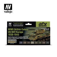 Vallejo Model Air WWII British Colors UK/BEF/Europe 1939-1945 8 Colour Acrylic Paint Set