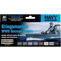 Vallejo Model Air Kriegsmarine WWII German Colors 8 Colour Acrylic Airbrush Paint Set
