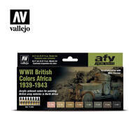Vallejo 71622 Model Air WWII British Colors Africa 1939-1943 8 Colour Acrylic Paint Set