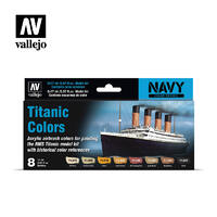 Vallejo 71646 Model Air Titanic Colours Acrylic 8 Colour Paint Set