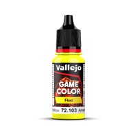 Vallejo Game Colour Fluorescent Yellow 18ml Acrylic Paint - New Formulation