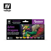 Vallejo Game Color Aztec Dragons (8) by Angel Giraldez Acrylic Paint Set