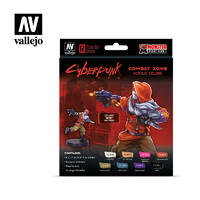 Vallejo 72307 Game Colour Cyberpunk Combat Zone 8 Colour Acrylic Paint Set w/ Nemo miniature
