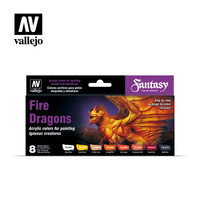Vallejo Game Color Fire Dragons (8) by Angel Giraldez Acrylic Paint Set