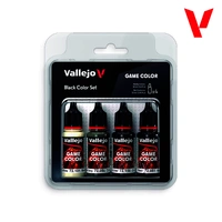 Vallejo Game Colour Black Color Set (4 Colours) Acrylic Paint Set