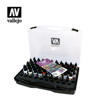 Vallejo 72872 Game Air Plastic Case 51 colors, 8 primers, 5 auxiliary, airbrush cleaner -