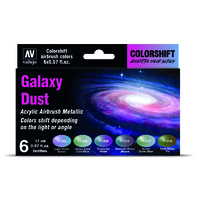 Vallejo Eccentric Colorshift Galaxy Dust (6 Colour Set) Acrylic Airbrush Paint