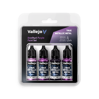 Vallejo True Metallic Metal Amethyst Purple - 4 Colour Paint Set