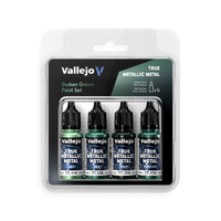 Vallejo True Metallic Metal Dusken Green - 4 Colour Paint Set