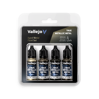 Vallejo True Metallic Metal Aged Metal - 4 Colour Paint Set