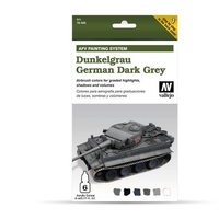 Vallejo Model Air AFV Set German Dark Grey 6 Colour Acrylic Paint Set