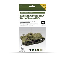 Vallejo Model Air AFV Set Verde Ruso ABO 6 Colour Acrylic Paint Set