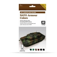 Vallejo Model Air AFV Set NATO Camouflage 6 Colour Acrylic Paint Set